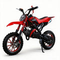49cc Kids Dirt Bike, 2-Stroke Gas Powered Mini Motorcycle for Kids 8-14, Dual Disc Brakes, Front & Rear Suspension, 10” Off-Road