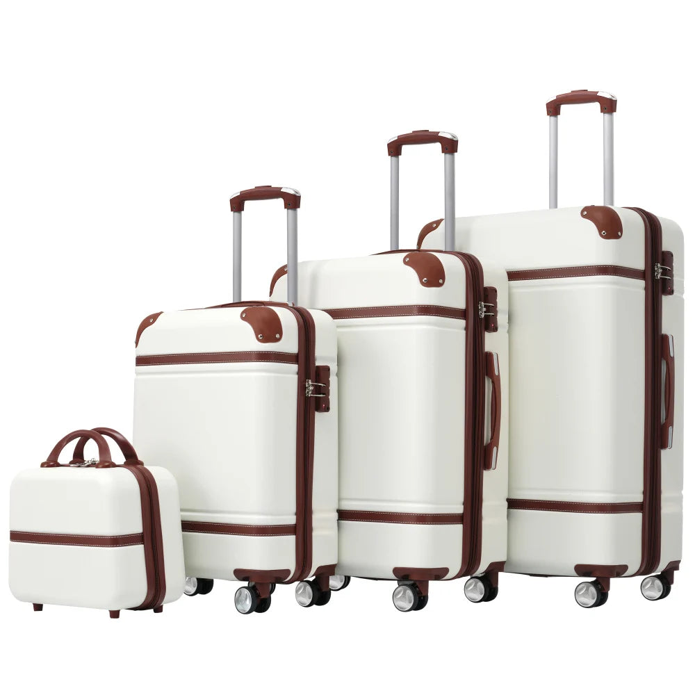 4 Piece Hardshell Luggage Set 20/24/28 Inch with Cosmetic Bag Lightweight Spinner Suitcase TSA Lock Travel Luggage