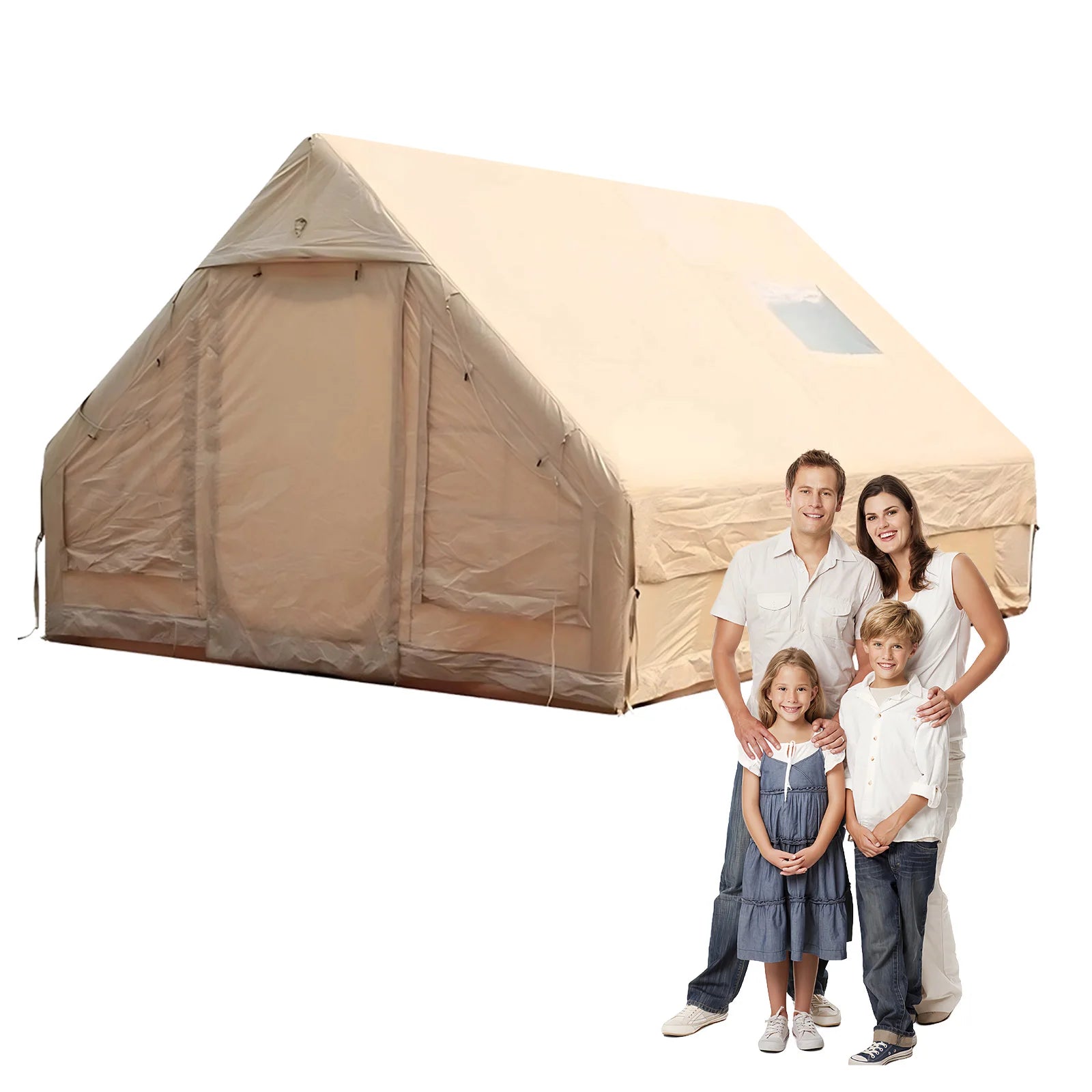 Inflatable House with Skylight Air Glamping Tents Easy Setup Inflatable Camping Tent with Pump
