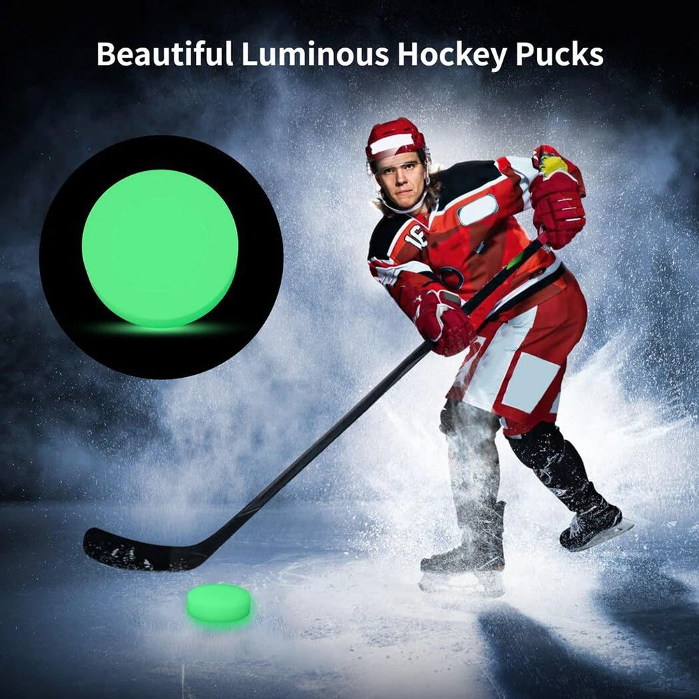 Glow in The Dark Hockey Puck Glowing Hockey Puck 3.54x1.18 In Hockey Puck Training Ball Portable for Indoor Outdoor Game