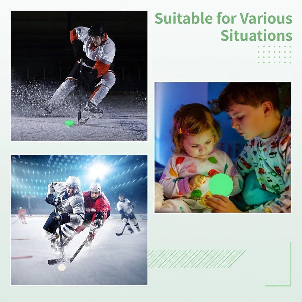 Glow in The Dark Hockey Puck Glowing Hockey Puck 3.54x1.18 In Hockey Puck Training Ball Portable for Indoor Outdoor Game