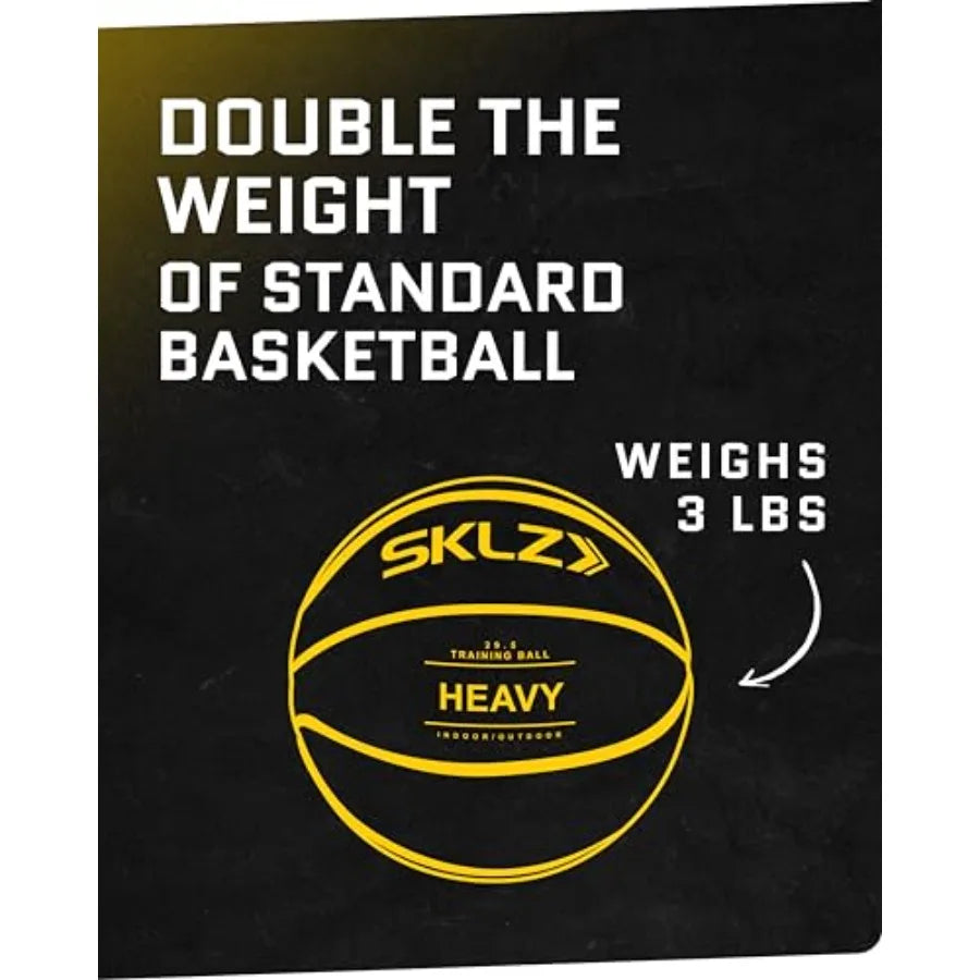 Weighted Training Basketball 29.5" - 3-lb Heavy Training Ball - Black Quality Faux Leather Construction - Durable and Wear-and-