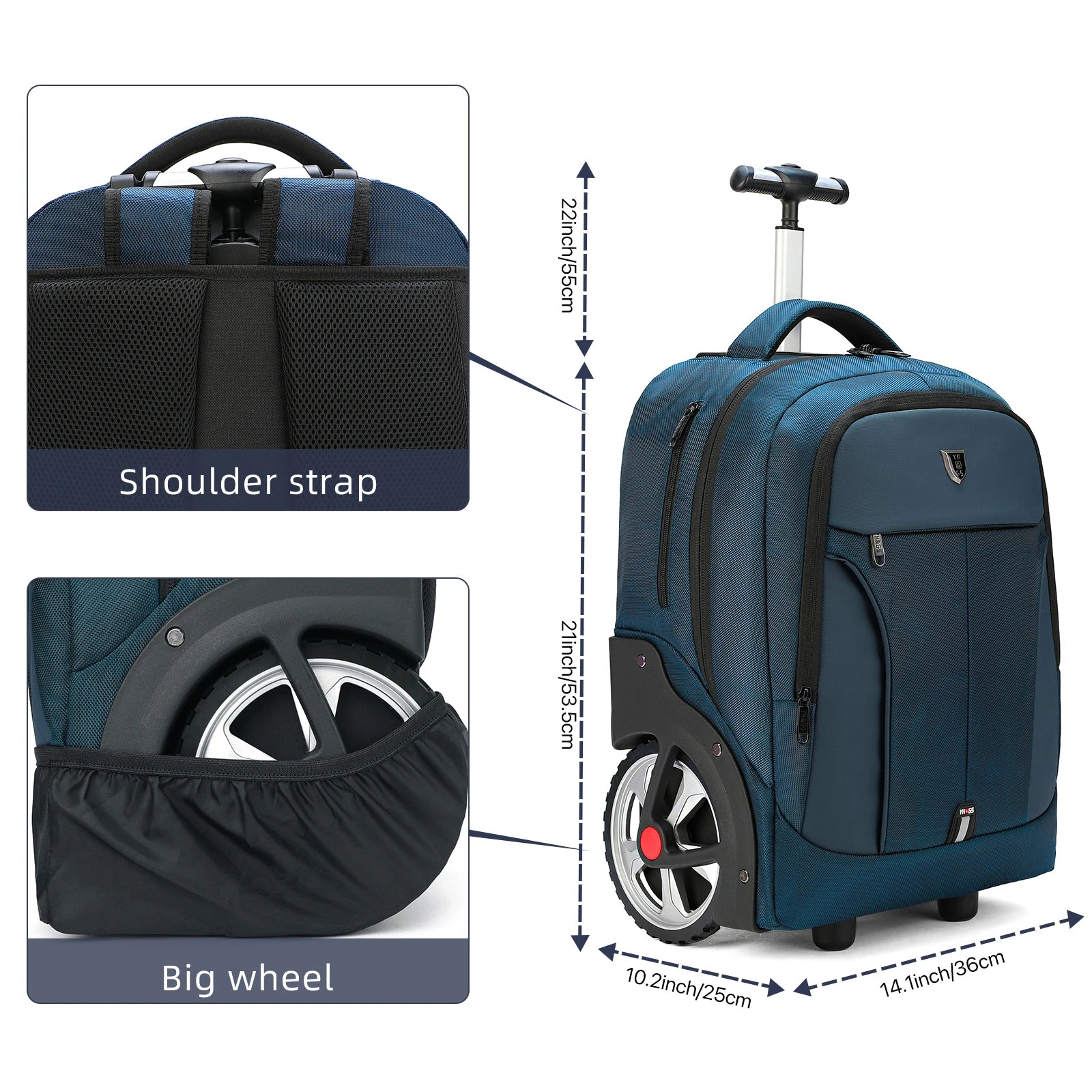 Rolling Luggage Travel Backpacks With Wheels Business Laptop Backpack Cabin Carry on Luggage Telescopic Handle Durable Wheels