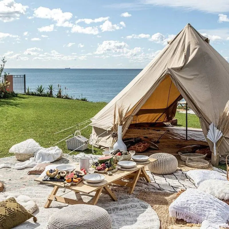 Waterproof Bell Tent for Glamping, 11811878 Inch Polyester Cotton Luxury Tent