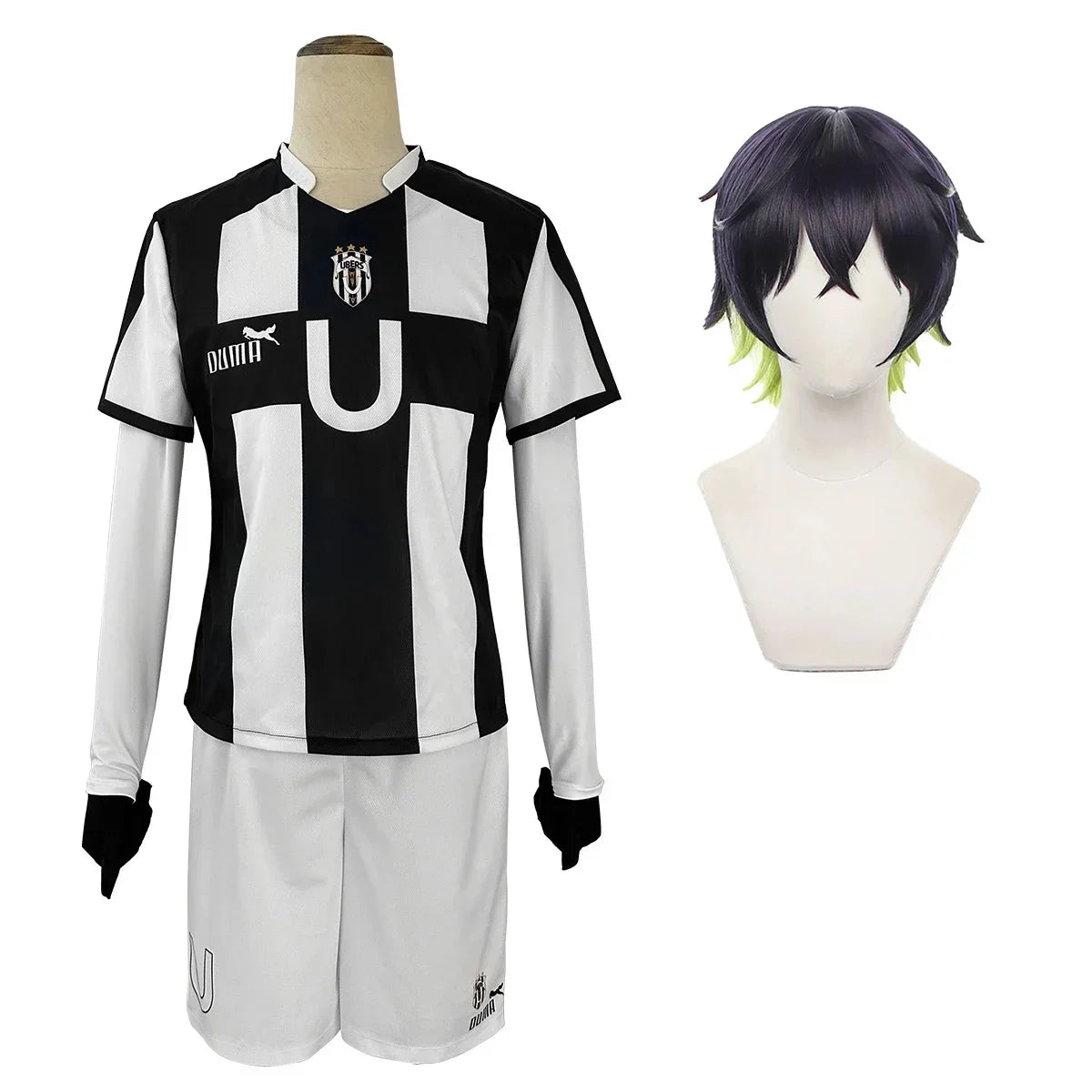 Blue Lock Manga Anime Niko Barou Aiku Sendou Snuffy Lorenzo Aryu Cosplay Costume Wig Rose Net Football Uniform Halloween