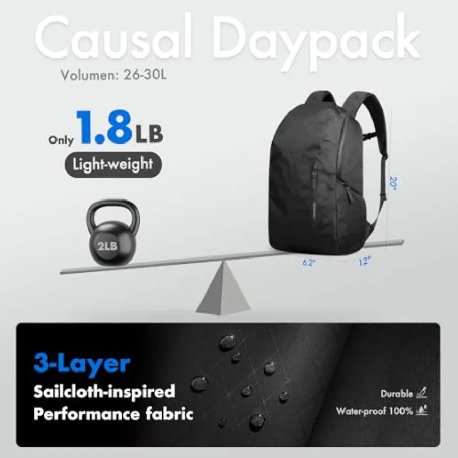 hk Waterproof Travel Backpack for Men Lightweight 30L Laptop Backpack with 17.3" Compartment Anti Theft Black Bag for Work Coll