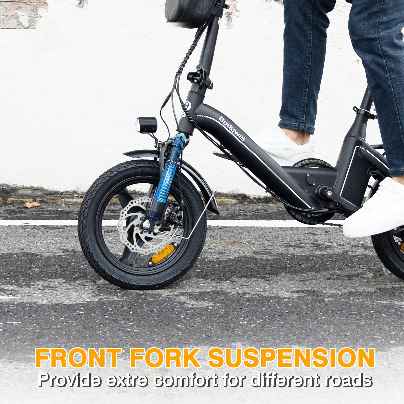Folding Electric Bike 500W UL Certified, 36V 13Ah, 30 Mile Range, Compact Fold,Dual Disc Brakes, US Stock E bike Bodywel T16pro