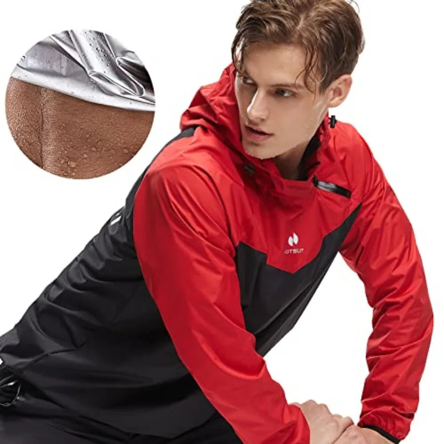 HOTSUIT Sauna Suit for Men Sweat Sauna Jacket Pant Gym Workout Sweat Suits