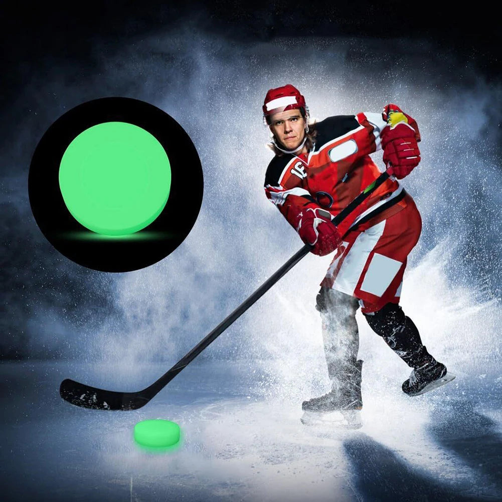 Glow in The Dark Hockey Puck Glowing Hockey Puck 3.54x1.18 In Hockey Puck Training Ball Portable for Indoor Outdoor Game