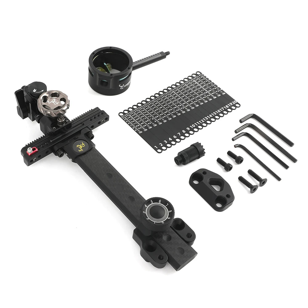 Archery Hunting Shooting Compound Bow Single Pin Sight 4/6/8x Lens Carbon Rod Adjustable Outdoor Archery Bow Target Accessories