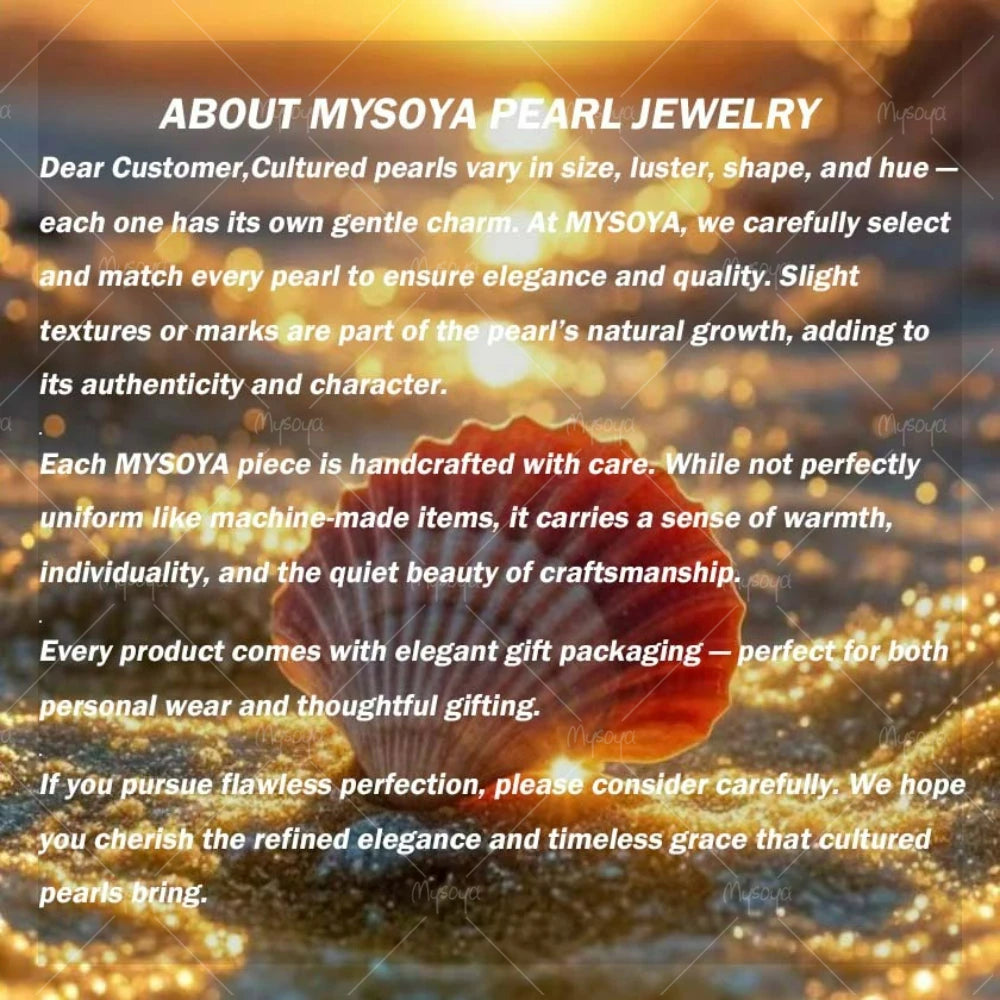 MYSOYA White Baroque Akoya Pearl Necklace 7.5-8mm S925 Silvery Clasp with Gift Box Wedding Jewelry for Daily/ Birthday