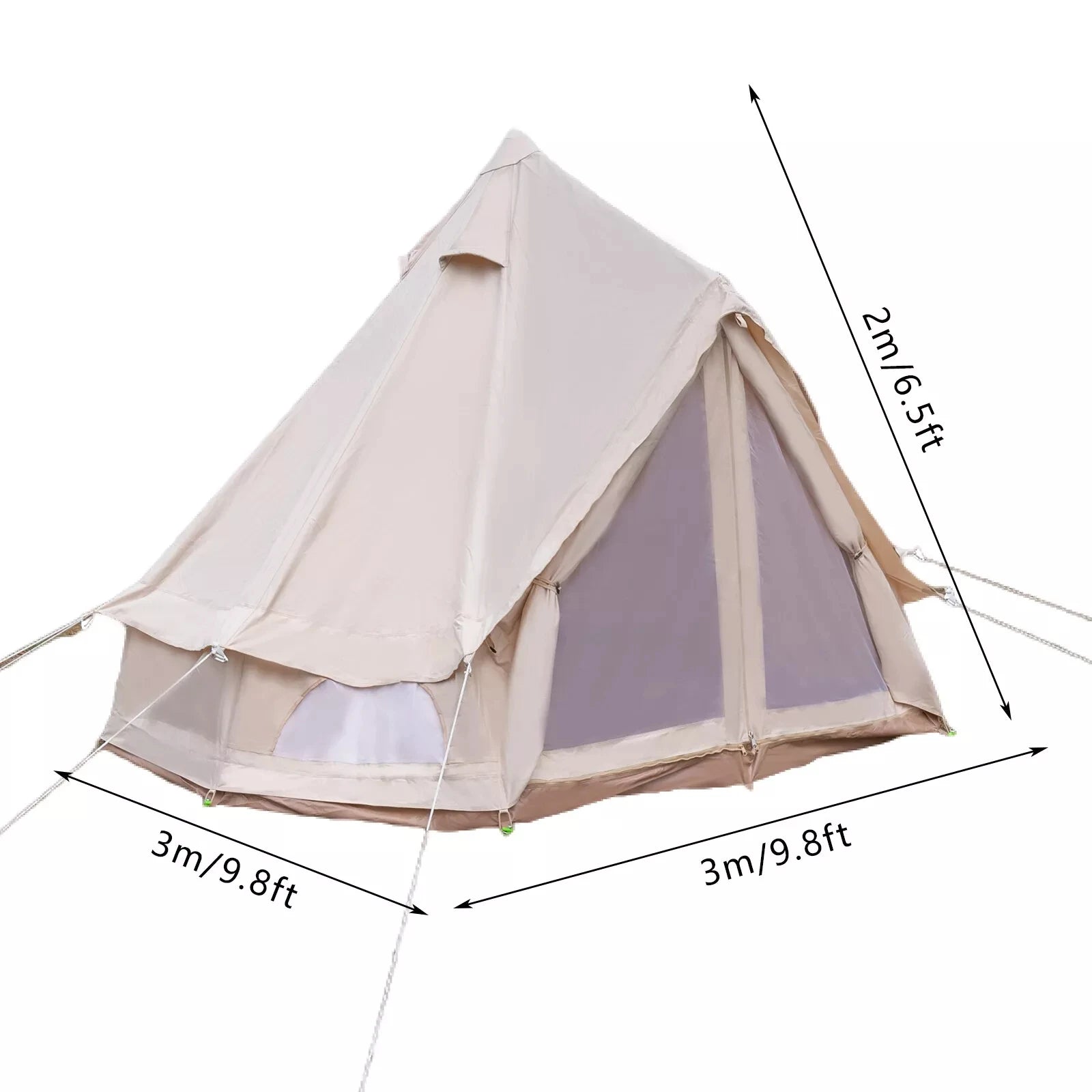 Waterproof Bell Tent for Glamping, 11811878 Inch Polyester Cotton Luxury Tent