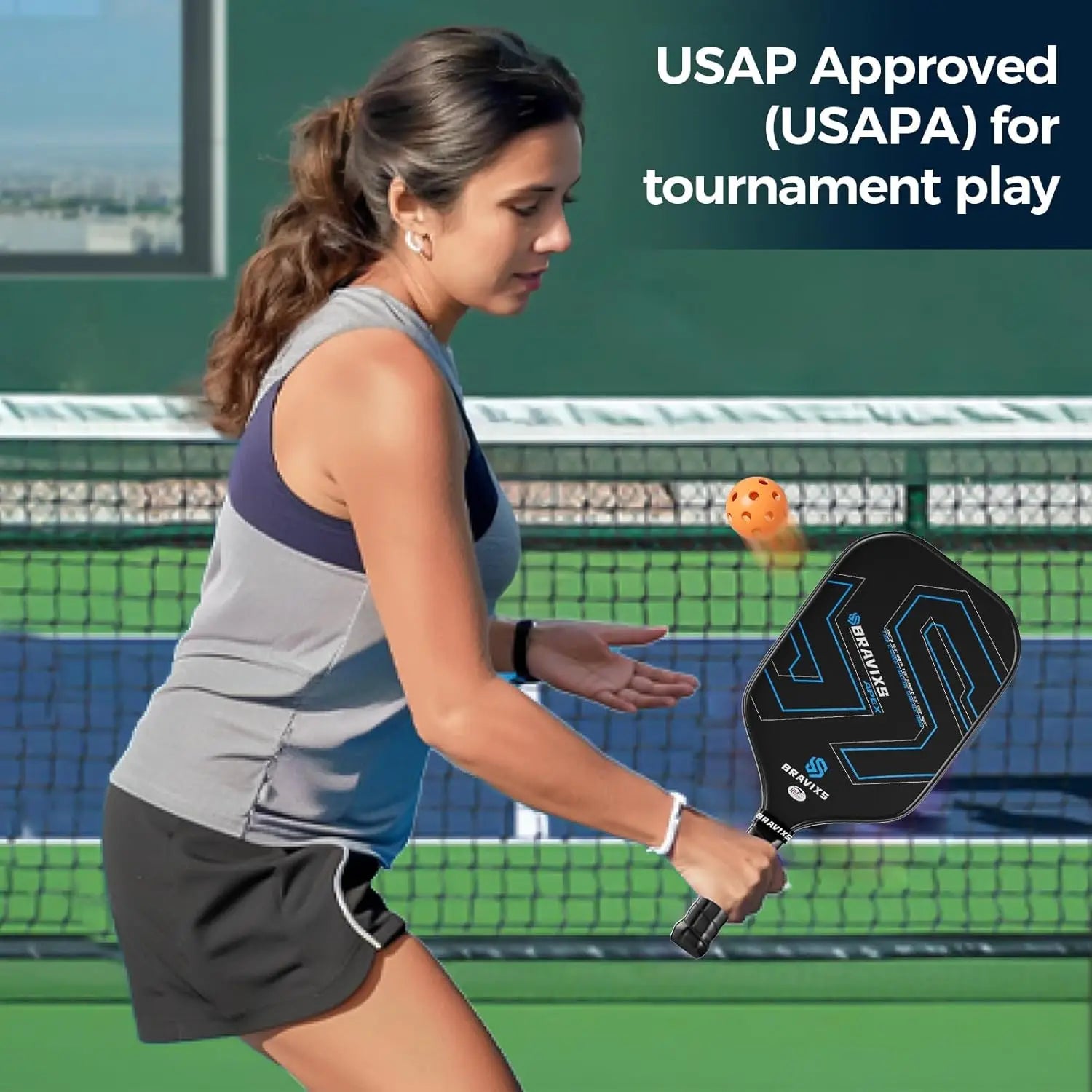 USAPA Approved T700 Carbon Fiber Pickleball Paddles Set with 4 Balls & Bag for Men and Women