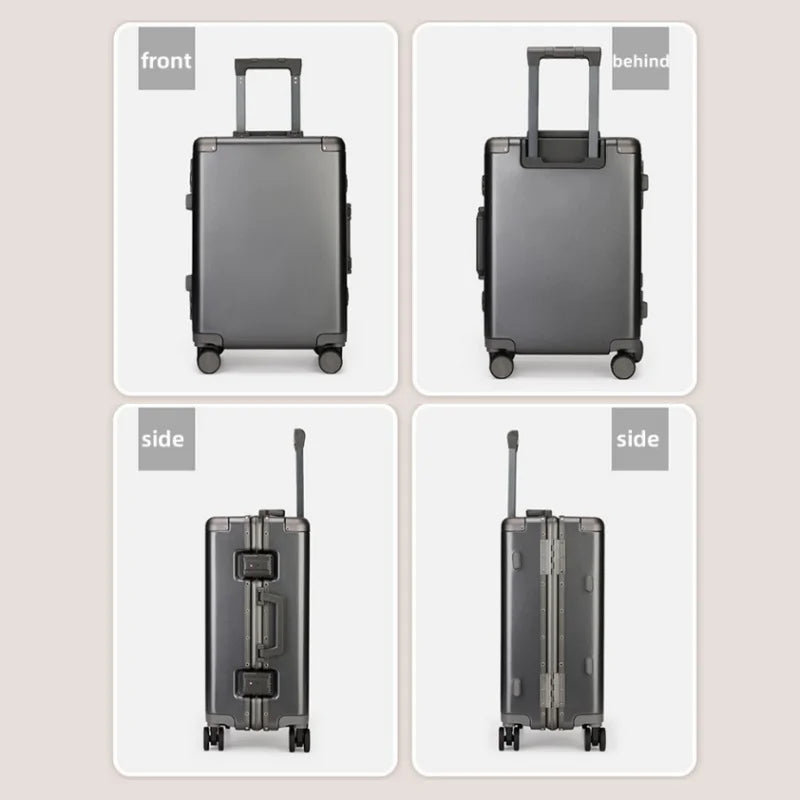 20"/22"/24"/26"/28" Suitcase Fashoin Rolling Luggage Travel Aluminum Frame Case with Wheel Alloy Trolley Bag 20'' Carry-On Cabin