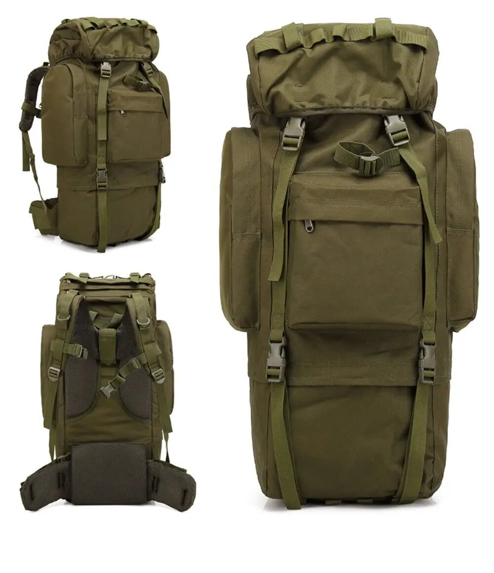 65L Military MOLLE Large Capacity Backpack Daypack Bag with Internal Frame Waterproof Rucksack for Camping Hiking
