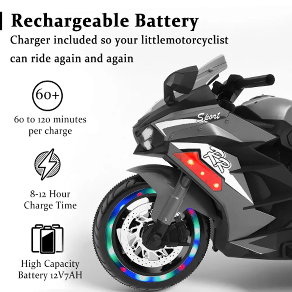 12V children's motorcycle 3-4 years old Toy electric motorcycle Violet Children's motorcycles birthday gifts and Christmas gift