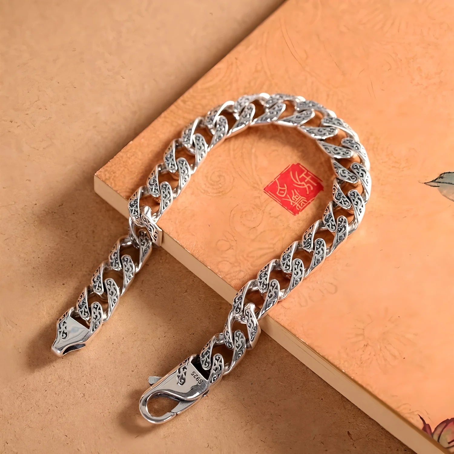 New 100% S925 Silver Vine Grass Pattern Bracelet for Men and Women Fashion Punk Style Personalized Jewelry Dropshipping with box