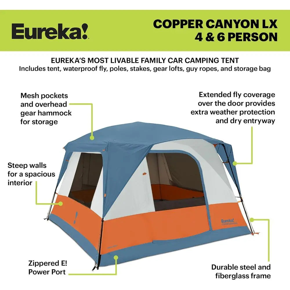 Luxury 3-Season Family and Car Camping Tent for 4 to 12 People