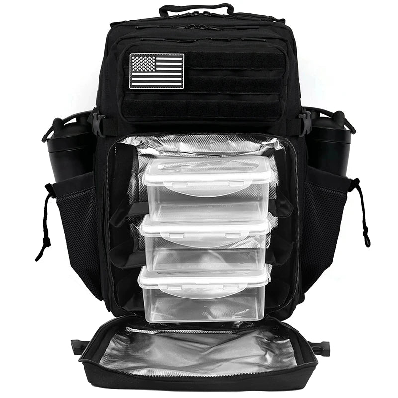 45L Meal Prep Management Backpack Gym Tactical Waterproof Insulated Lunch Cooler Bag Hiking Camping Travel Rucksack
