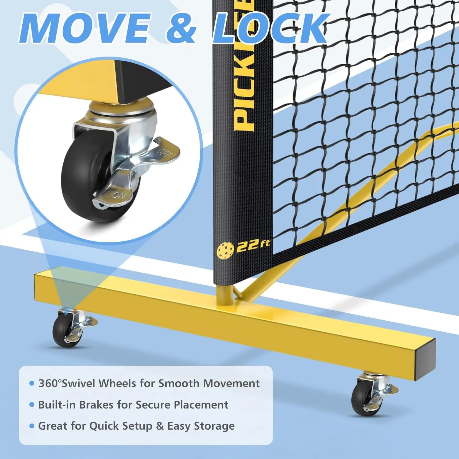 Portable Pickleball Set with 4 Fiberglass Paddles, 6 Balls & Carry Bag for Driveway, Garage, Kids & Adults