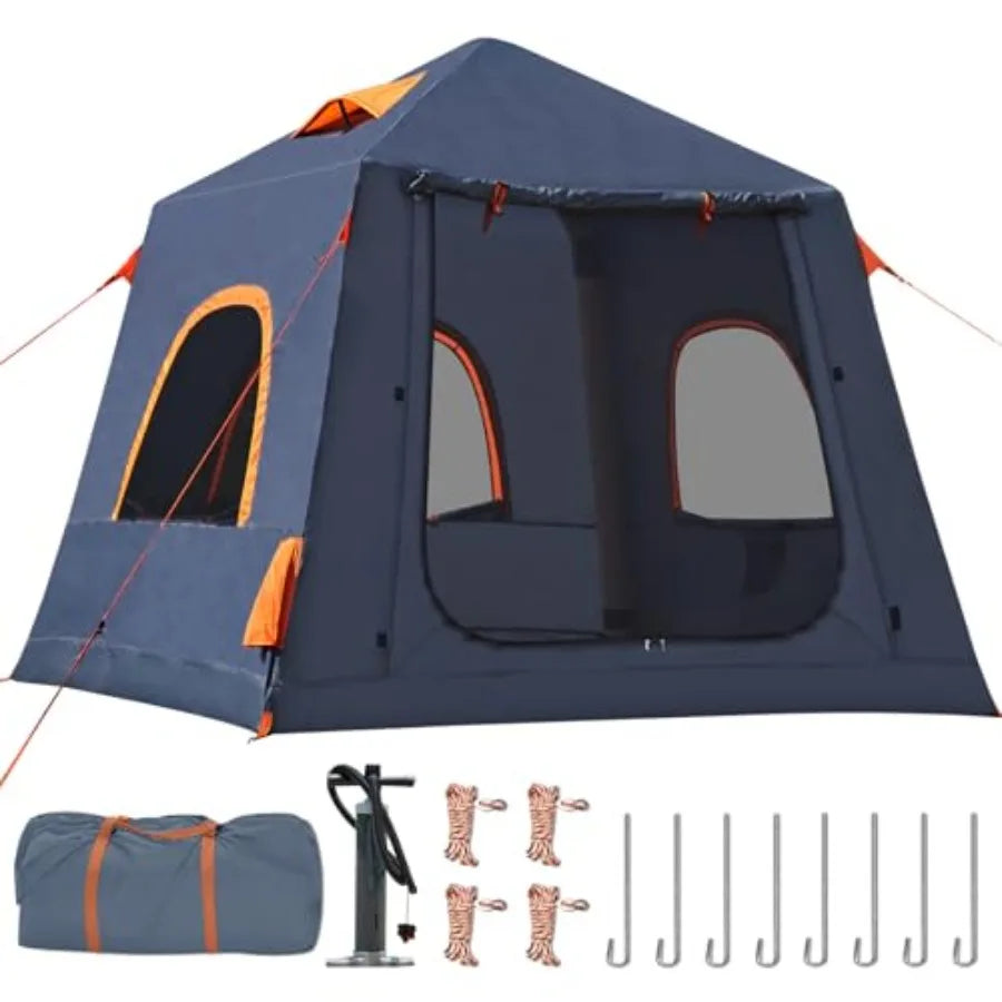 Inflatable Tents for CampingEasy Blow Up Tent with Hand Pump 4 Seasons Waterproof Air Inflatable Camping Tent House for Family
