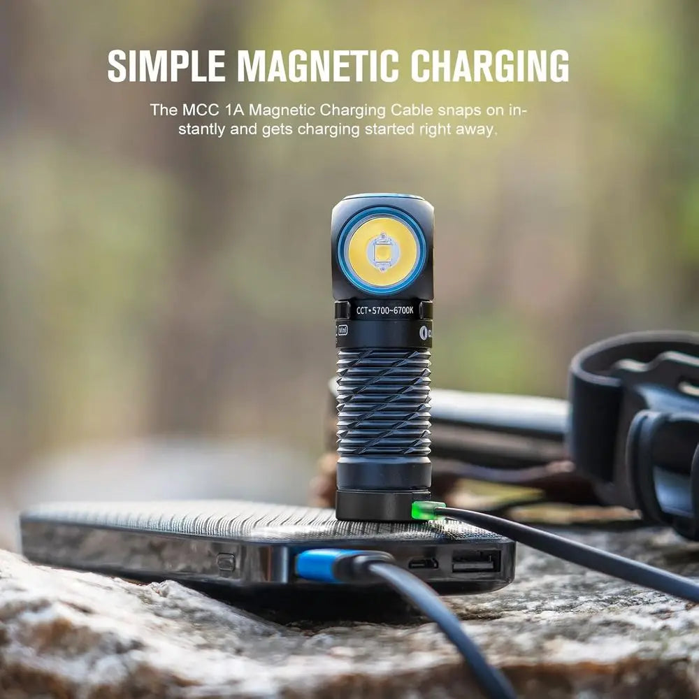 2 Mini Lamp 1100 Lumens LED Flashlight, Rechargeable with Red Light Option, Ideal for Work, Hiking, Camping and Climbing (Cool W