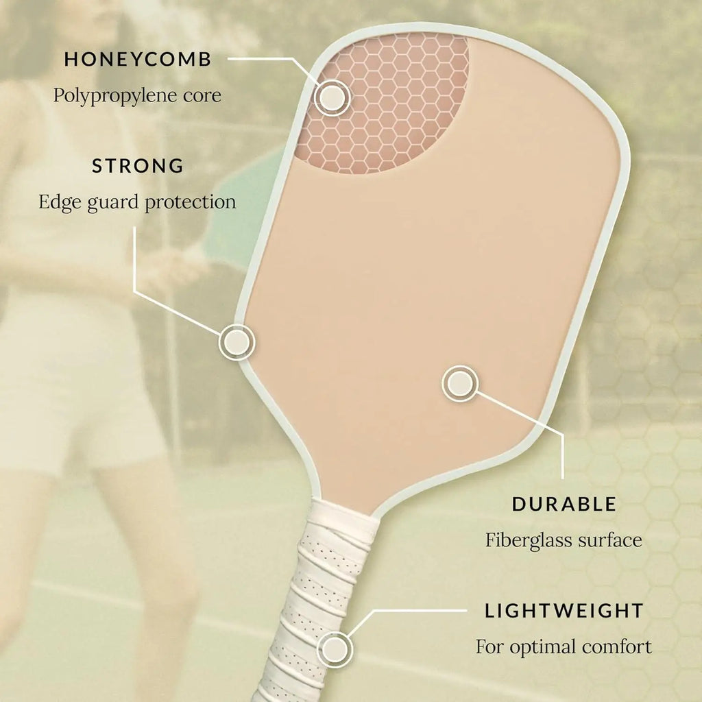 Starter Set of Premium Pickleball Paddles and Four (4) Pickle Balls - Lightweight, Honeycomb Core & Comfort Grip Handles Perfect