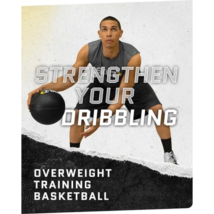 Weighted Training Basketball 29.5" - 3-lb Heavy Training Ball - Black Quality Faux Leather Construction - Durable and Wear-and-