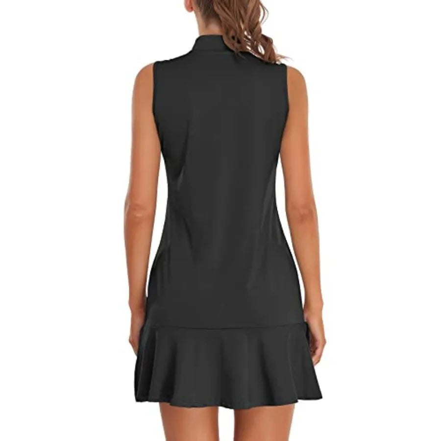 Cucuchy Womens Golf Tennis Dress Sleeveless Athletic Sports Workout Dresses