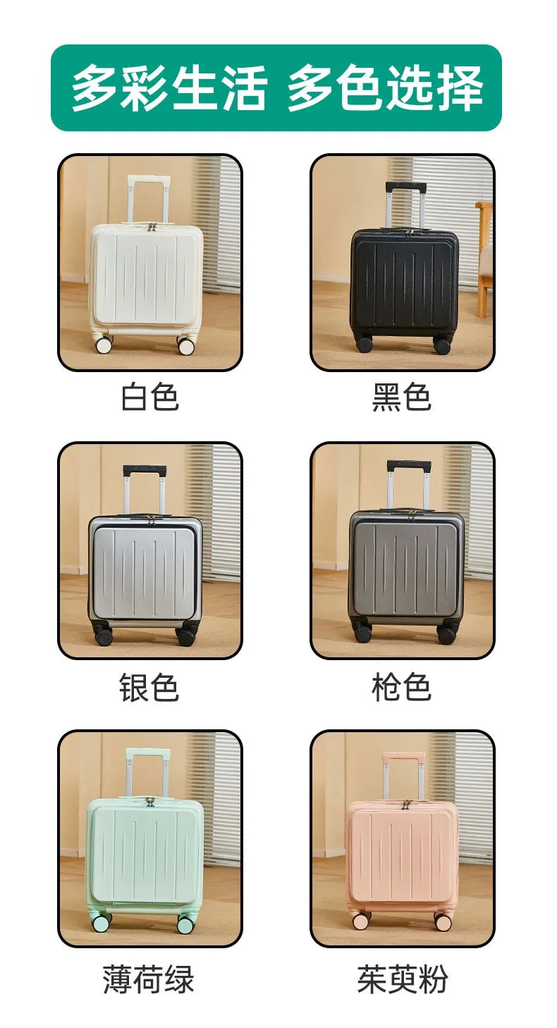 18 inches suitcase swivel wheels male student durable sturdy thick password travel case