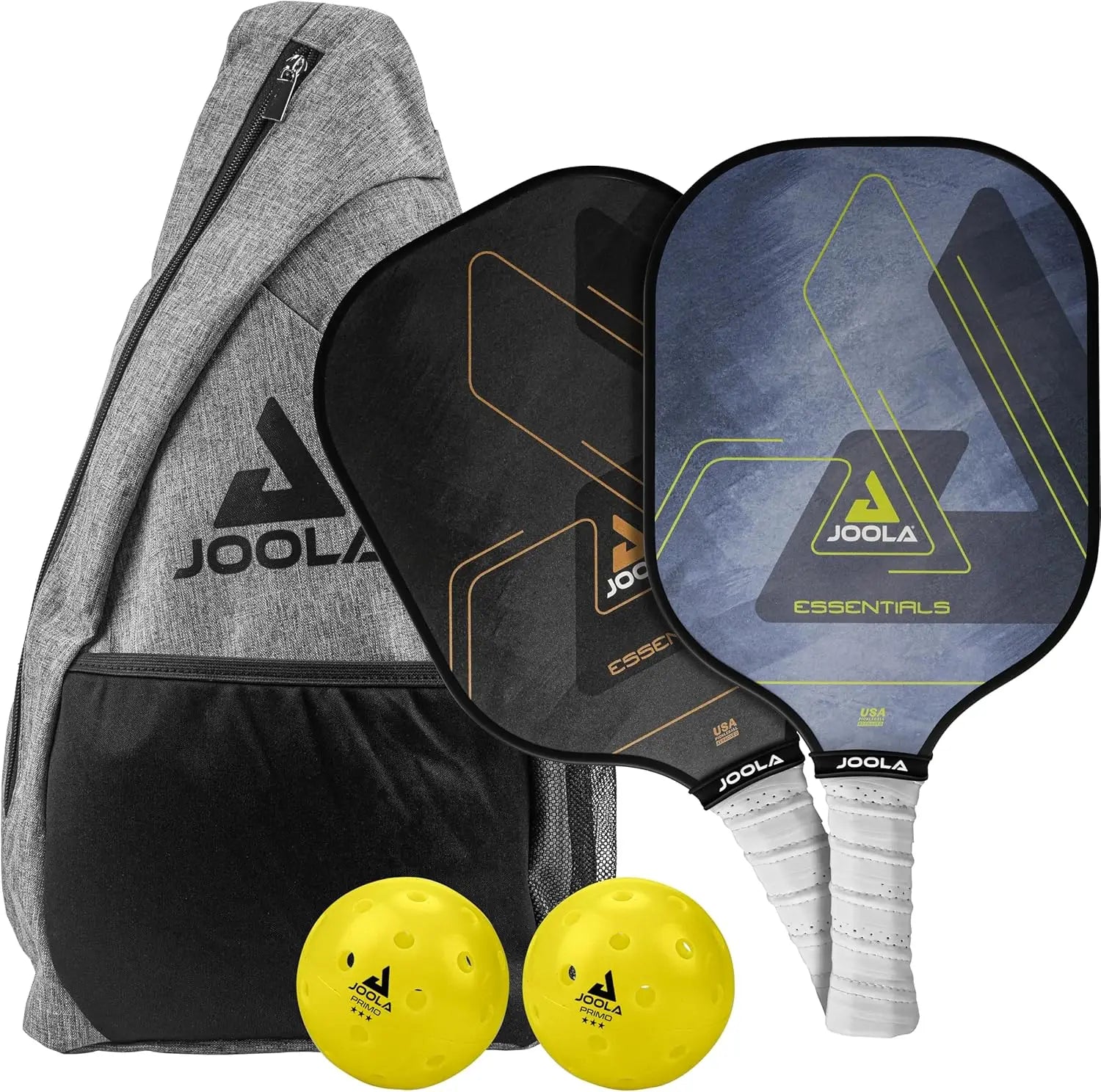 Pickleball Paddles & Sets - Agassi or Essentials Shape, Fiberglass/Carbon Surface, Approved for Play with Balls & Bag