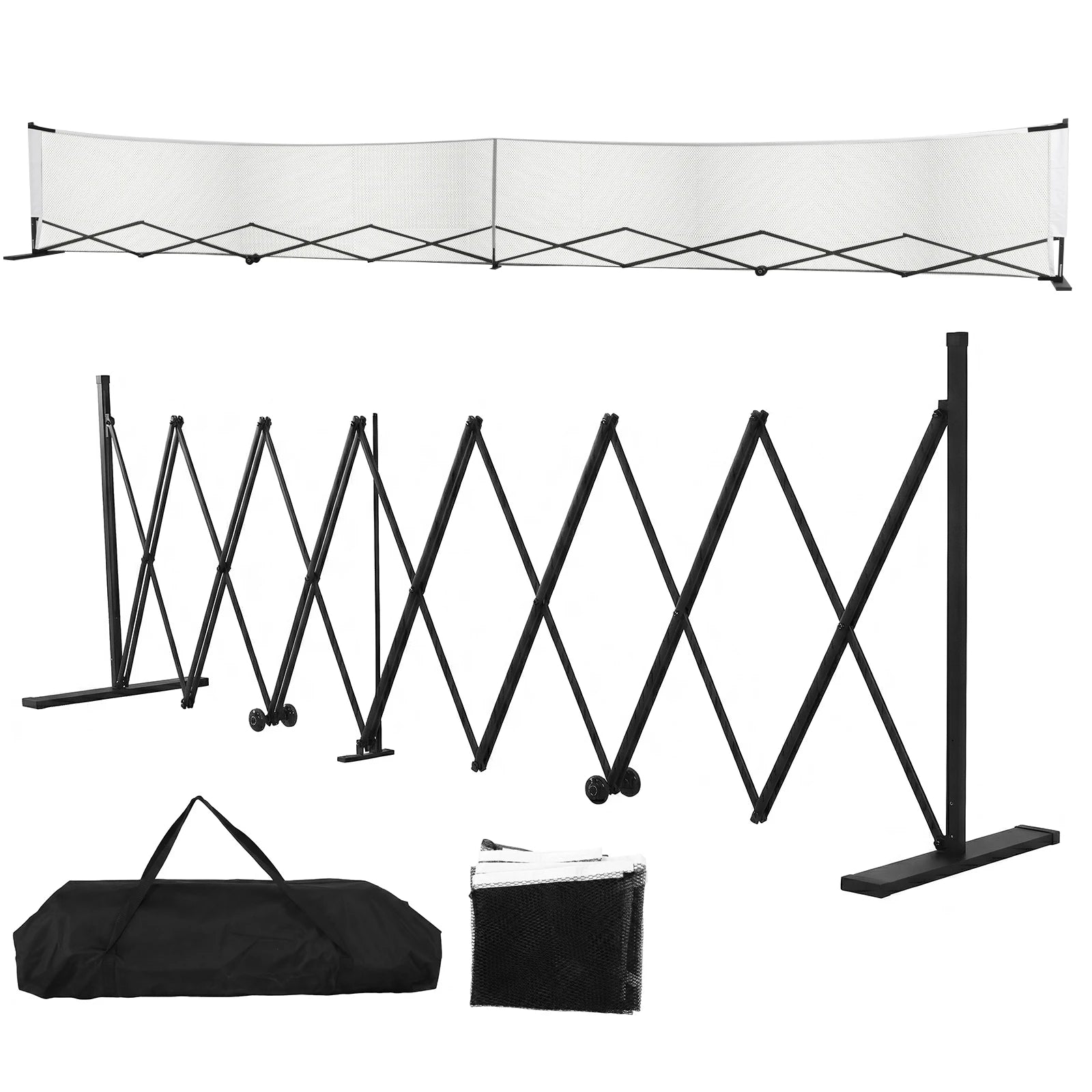 Pickle Balls Net Set System with Wheels Pickleball Training Netting Aluminum Alloy 22ft for Backyards Driveways & Garages
